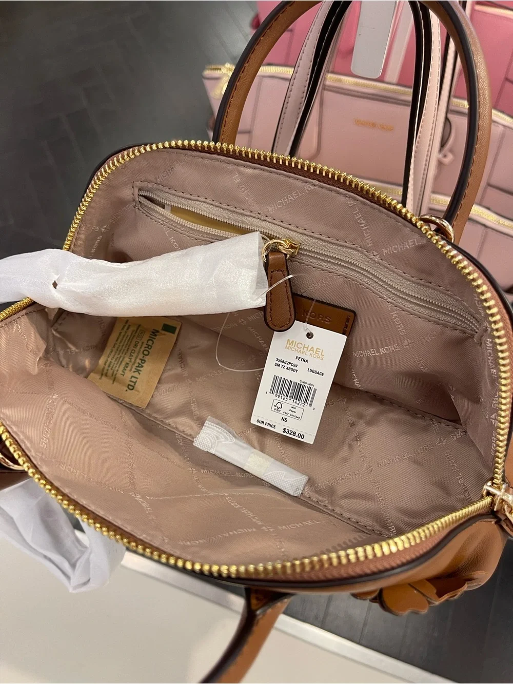 MICHAEL KORS Petra Sm Signature Logo Floral Embellished Crossbody Luggage  NWT